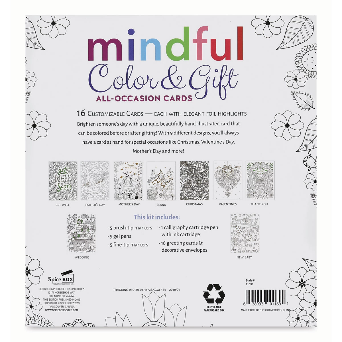 Spicebox Sketch Plus Mindful Color & Gift Greeting Cards Kit - Image 3
